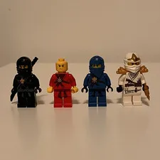 LEGO NINJAGO Minifigure Lot of 4 Golden Weapons Kai, Cole and Jay with Zane ZX
