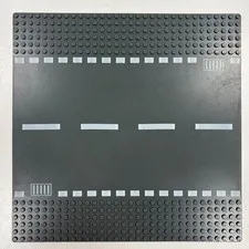 Lego Baseplate Road 32 x 32 w/ White Dashed Lines and Storm Drain (44336px4)