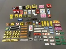 LEGO - LEGO Printed Decorated Brick, Tile Lot Of 103. Decorated Pieces
