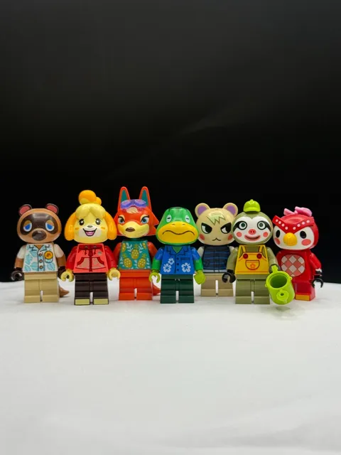 LEGO Animal Crossing Minifigure Lot of 7 - Ton Nook, Isabelle, Audie, Marshel &