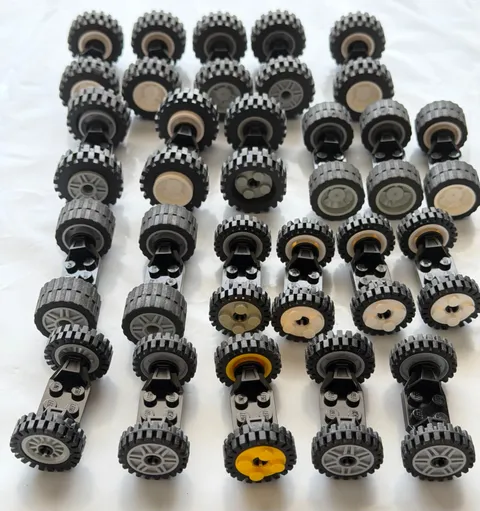 Lego 1/2+ Lb Pound 9.0 oz Matched Wheels/Tires/Axles Cars Trucks Medium Size V2