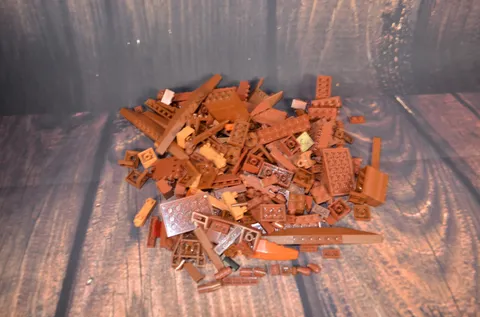 LEGO Bulk Lot Building Bricks Blocks Genuine 9 ounces Brown