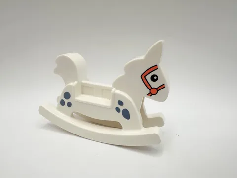 Lego Duplo Nursery Toy Rocking Horse, White With Grey Spots