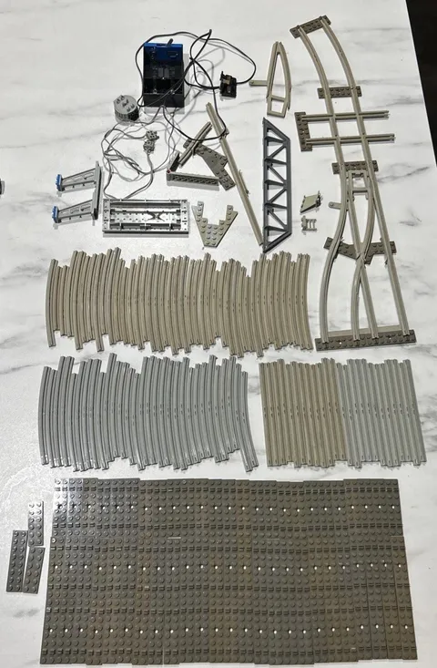 Vintage Lego Train Tracks 1980 Battery Control Parts Lot Of 200 Pieces Nice Add