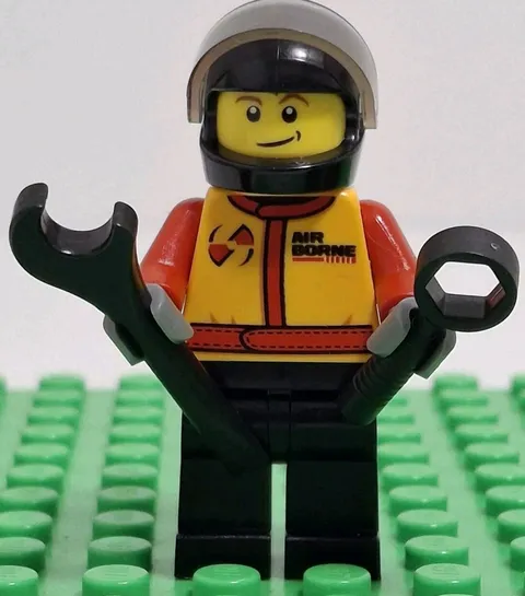 Lego Town City Off Road Monster Truck Driver Minifigure With Wrenches