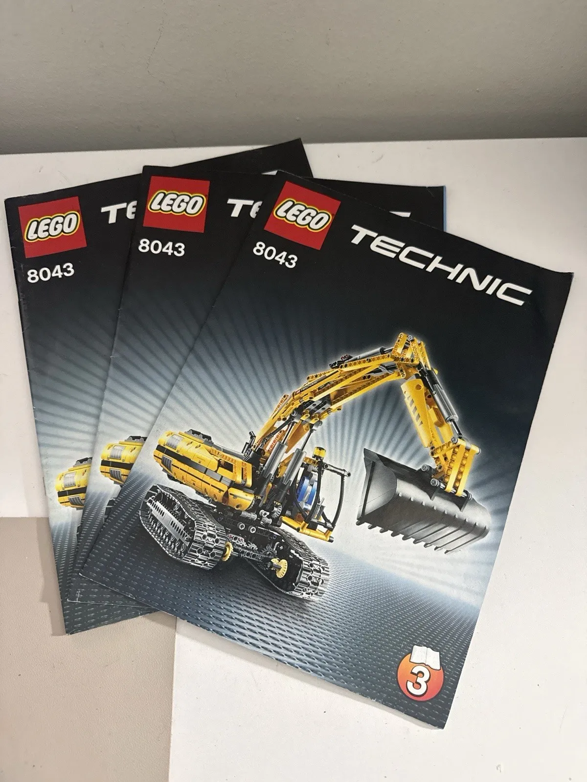 LEGO Technic 8043 Motorized Excavator Instructions Manuals Books 1 2 3 Rare