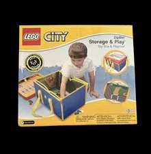 Lego City Zip Bin Storage And Play Toy Box And Playmat Fabric Quick Clean Up New