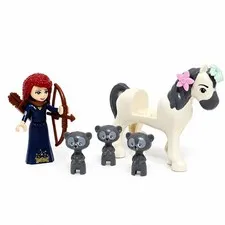 LEGO Disney Brave Mini Doll Bundle Merida Bear Brothers Horse Archery Bow Arrow