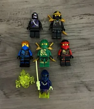 LEGO NINJAGO Lloyd Minifigure Lot 6 Figures w/ Weapons + Green Ghost Piece