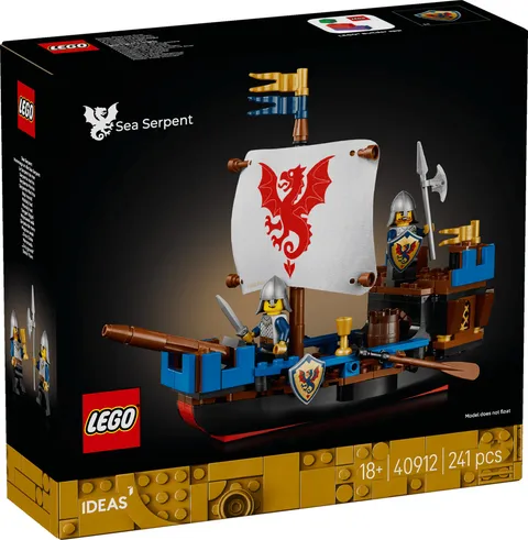 LEGO 40912 IDEAS Sea Serpent GWP Retro Knights Boat Wiking Castle Flag Gift Idea