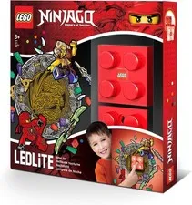 Lego Ninjago Red Night Light LED with Kai Wall Decals Masters of Spinjitzu NEW