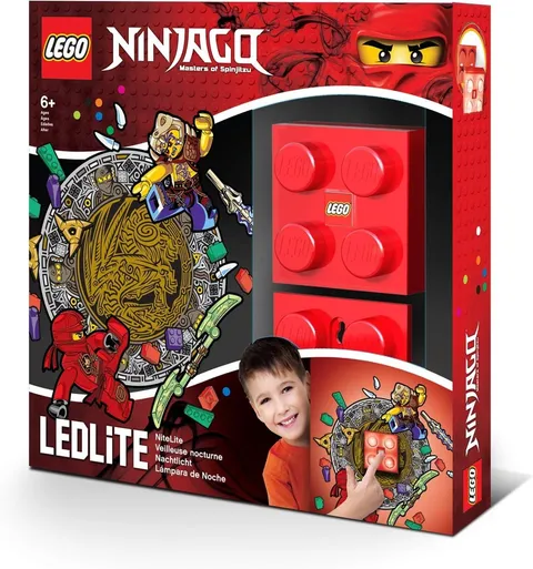 Lego Ninjago Red Night Light LED with Kai Wall Decals Masters of Spinjitzu NEW