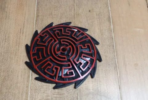 1 Bionicle Weapon Lego 64271 pb01 Saw Blade Shield w/ Dark Red Geometric Pattern