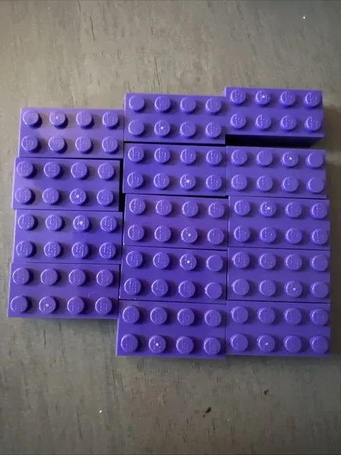 LEGO 3001 Dark Purple Brick 2 x 4 - 14 Pieces