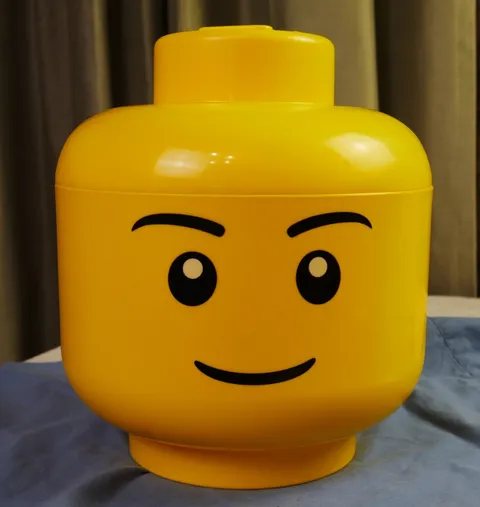 2018 Lego LARGE Boy Head Stackable Storage Container #4032