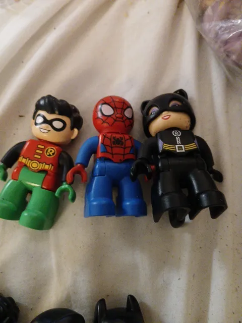 Lego Duplo Robin Cat Woman Spiderman Lot Of 3 Batman Robin Figures Marvel Comics