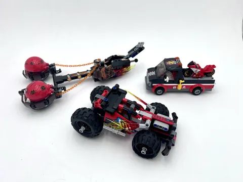 LEGO Assorted Vehicle lot (3) Technic Bash, Chaos Chariot, City Bike Transporter