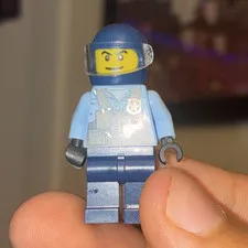 LEGO Police Officer Minifigure, Blue Helmet, Light Blue Shirt, Dark Blue Legs