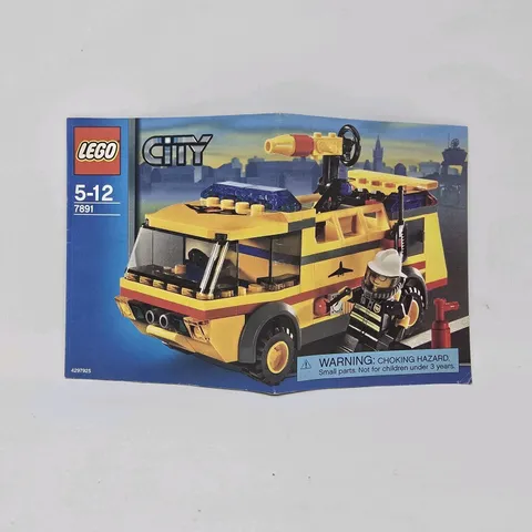 Lego City Town 7891 Airport Fire Truck Instruction Manual Only
