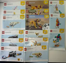 LEGO Creators 3 in 1 Instruction Manual Lot - 15 Booklets from 5 Sets