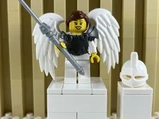 Lego Custom Minifigure Angel Female With Spear And Wings