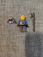 LEGO Castle Kingdoms Crown Knight Soldier Minifigure Blue White Halberd