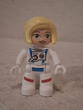Lego Duplo - Rare Woman Female Girl Astronaut Figure Piece Blonde