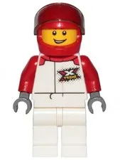 LEGO® Minifigure Town cty1160 Race Car Driver Male White and Red Jumpsuit w/XTRE