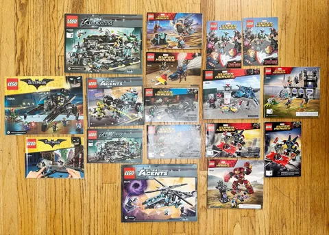 Lot 15 LEGO Ultra Agents Batman Movie Marvel Super Heroes Instruction Booklets