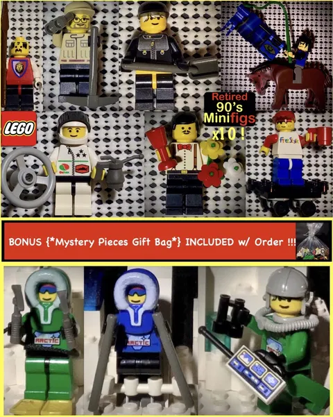 Retired 90’s LEGO Minifigure-[10] Assorted Rare Minifig Lot w/Accessories +