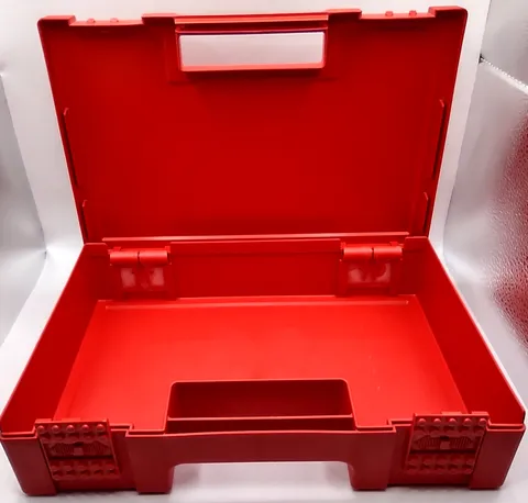 Lego 80s Red Storage Carrying Case Appr 11 Inches x 7 1/2 Inches