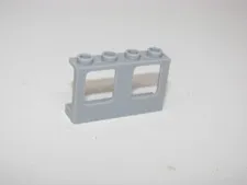 Light Bluish Gray Window 1 x 4 x 2 Plane, Single Hole Top and Bottom for Glass