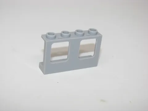 Light Bluish Gray Window 1 x 4 x 2 Plane, Single Hole Top and Bottom for Glass