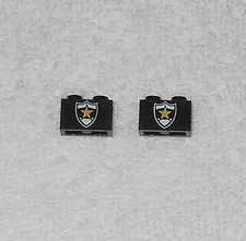 LEGO Police - (x2) Black Bricks w/ Yellow Star Badge - 3004pb008 From 6549 1997