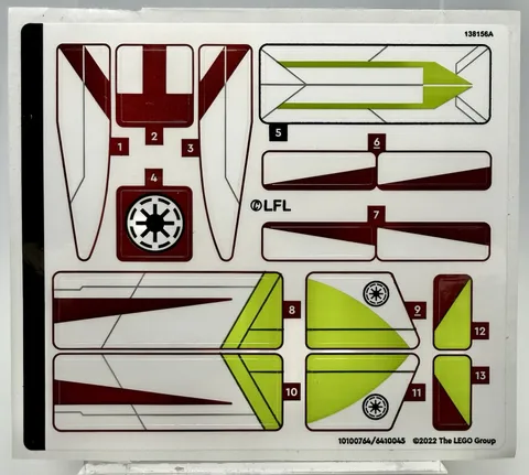 LEGO® Star Wars 75333 Obi-Wan Kenobi’s Jedi Starfighter STICKER SHEET ONLY - NEW