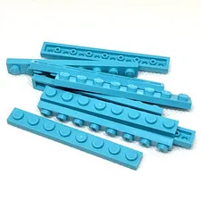 LEGO Parts - Medium Azure Plate 1 x 8 - No 3460 - QTY 9