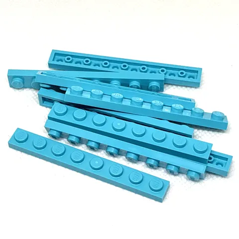 LEGO Parts - Medium Azure Plate 1 x 8 - No 3460 - QTY 9