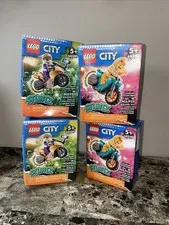4 Sets Lego City 60309 & 60310 STUNTZ SELFIE  Stunt Bike and Chicken Bike NIB