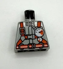LEGO Torso Fire Shirt with Gauge, Neon Red Belt and Straps Pattern inv.657