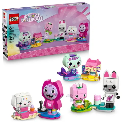 LEGO Gabby’s Dollhouse Gabby’s Brick-Built Cat Friends - Creative Toy w/ 6 Anima