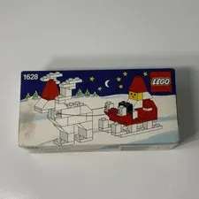Vintage LEGO 1628 Santa & Reindeer Christmas Set 1989 w/ Original Box