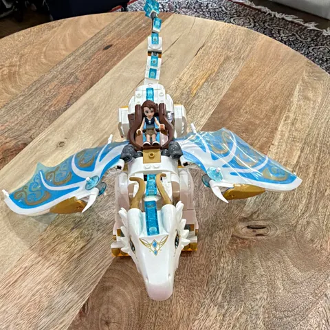 Lego Elves White Dragon and Emily Minifig. Dragon 100% Complete.