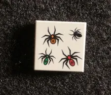 LEGO 2X2 TILE Harry Potter  4 SPIDERS BLACK WIDOW 4727 ARAGOG in DARK FOREST 