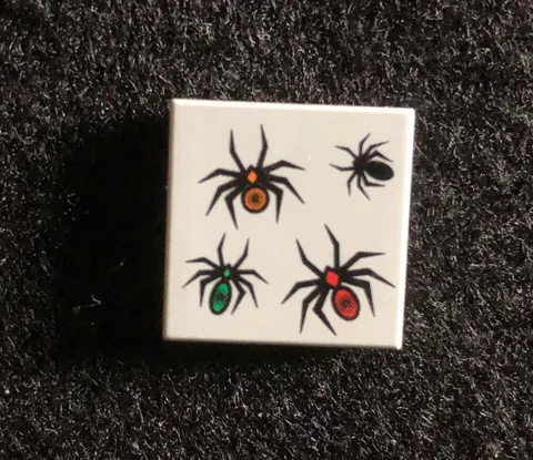LEGO 2X2 TILE Harry Potter  4 SPIDERS BLACK WIDOW 4727 ARAGOG in DARK FOREST 