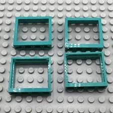 LEGO Window - Dark Turquoise - 1 x 4 x 3 - QTY x4