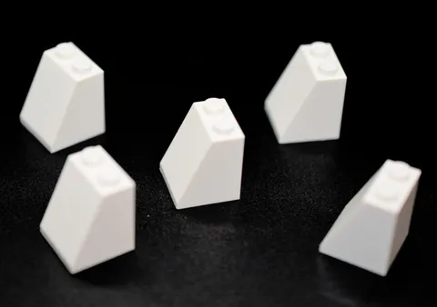 5 LEGO White 2x2x2 Slope 65° angle sloped brick steep roof 3678 4234525