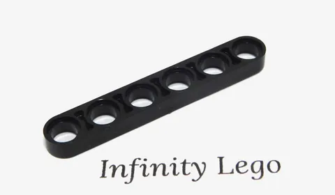 8 LEGO Technic Black Beam 6 x 0.5 Thin (28570 32063) - 8 Pieces
