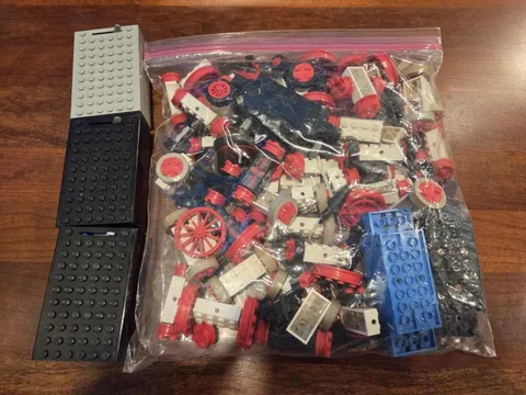 Vintage Lego 2 Power Bases, 3 Control Boxes and Lots Of Wheels