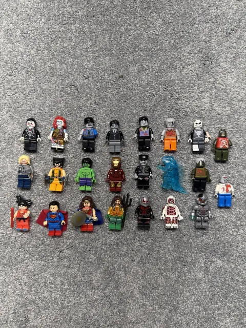 Lot Of Lego Figures Superman/wolverine/antman/hulk/wonder Woman Etc