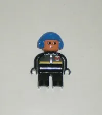 Lego DUPLO Male Figure w/Black Legs & Top Blue Helmet for Set 3083 Flying Action